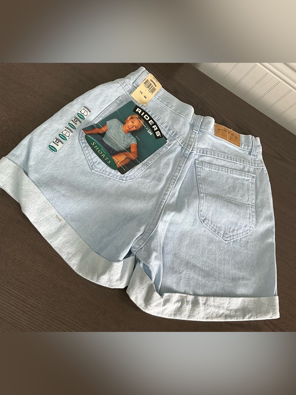 Vintage 90s Riders Jean  Shorts High Rise Womens 12M Inseam Denim,Blue Lite